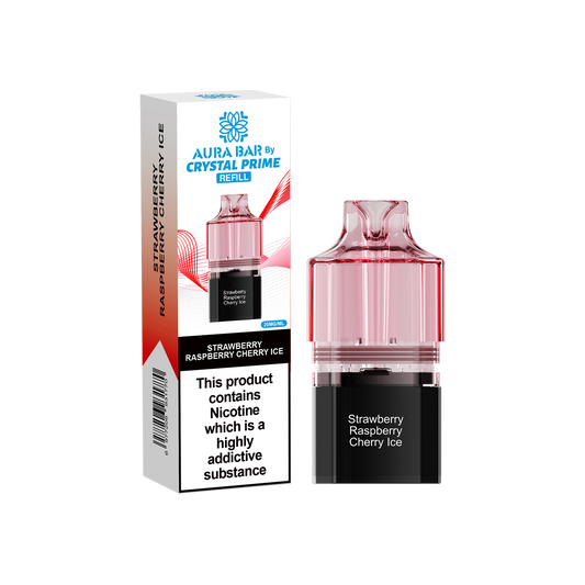 Crystal Prime 10000 Pods - Strawberry Raspberry Cherry Ice